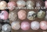 CTG3592 15.5 inches 4mm faceted round rhodonite beads wholesale