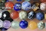 CTG3596 15.5 inches 4mm faceted round mixed gemstone beads
