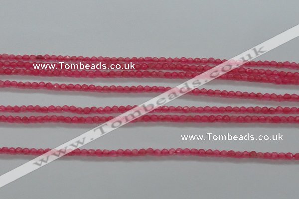 CTG402 15.5 inches 2mm faceted round tiny dyed candy jade beads
