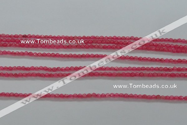 CTG402 15.5 inches 2mm faceted round tiny dyed candy jade beads