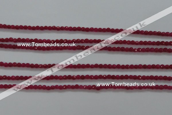 CTG403 15.5 inches 2mm faceted round tiny dyed candy jade beads