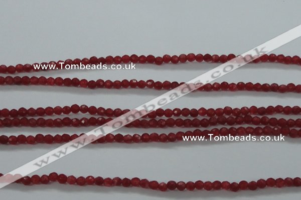 CTG404 15.5 inches 2mm faceted round tiny dyed candy jade beads