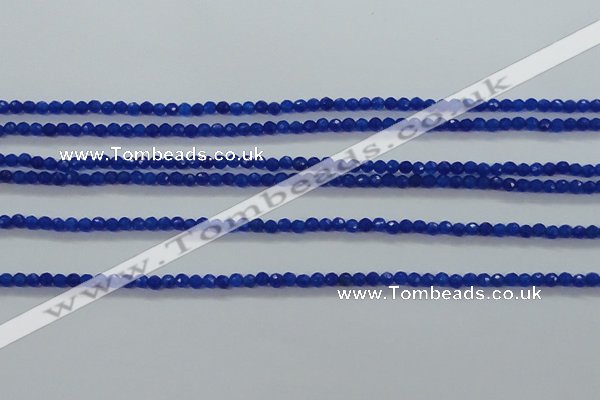 CTG412 15.5 inches 2mm faceted round tiny dyed candy jade beads