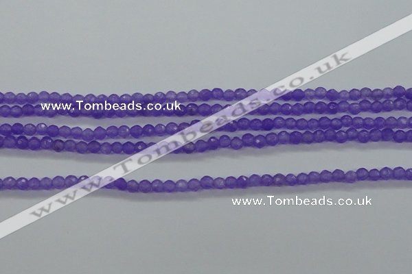 CTG421 15.5 inches 3mm faceted round tiny dyed candy jade beads