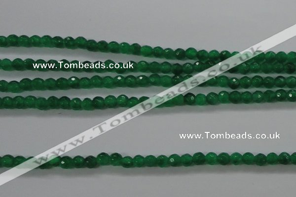 CTG422 15.5 inches 3mm faceted round tiny dyed candy jade beads