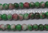 CTG451 15.5 inches 3mm round tiny dyed rain flower stone beads