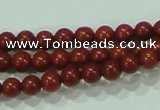CTG48 15.5 inches 2mm round tiny red brick beads wholesale