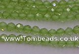 CTG500 15.5 inches 2mm faceted round tiny peridot gemstone beads