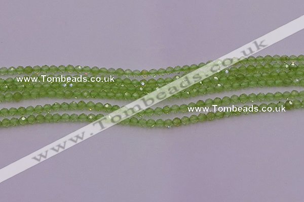 CTG500 15.5 inches 2mm faceted round tiny peridot gemstone beads