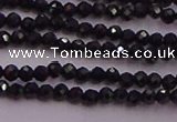CTG501 15.5 inches 2mm faceted round tiny black spinel beads