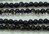 CTG51 15.5 inches 1.5mm round grade AB tiny black agate beads wholesale