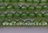 CTG512 15.5 inches 4mm faceted round tiny green apatite beads