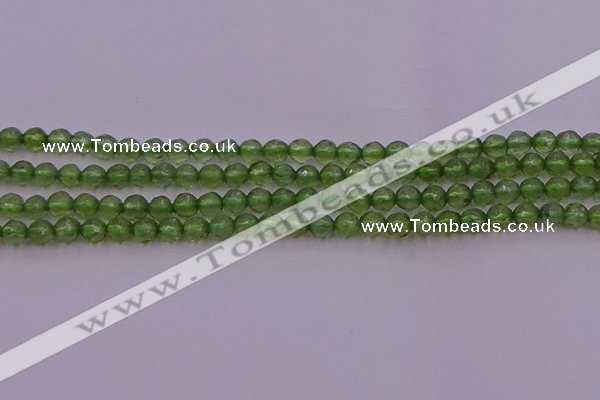 CTG512 15.5 inches 4mm faceted round tiny green apatite beads