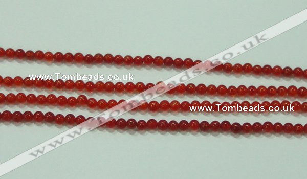 CTG52 15.5 inches 2mm round grade AA tiny red agate beads wholesale