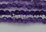 CTG553 15.5 inches 4mm faceted round tiny amethyst beads