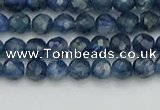 CTG557 15.5 inches 4mm faceted round tiny blue kyanite beads