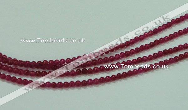 CTG57 15.5 inches 2mm round tiny dyed white jade beads wholesale