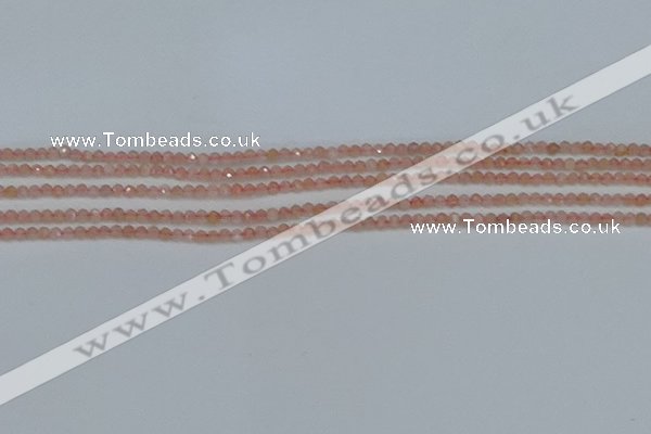 CTG606 15.5 inches 2mm faceted round peach moonstone beads