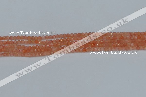 CTG610 15.5 inches 3mm faceted round golden sunstone beads