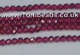 CTG617 15.5 inches 2mm faceted round mozambique red garnet beads