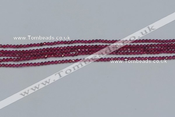 CTG617 15.5 inches 2mm faceted round mozambique red garnet beads