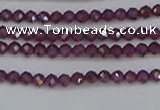 CTG619 15.5 inches 2mm faceted round Indian purple garnet beads