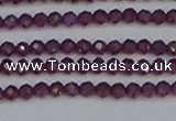 CTG620 15.5 inches 3mm faceted round Indian purple garnet beads