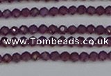 CTG620 15.5 inches 3mm faceted round Indian purple garnet beads