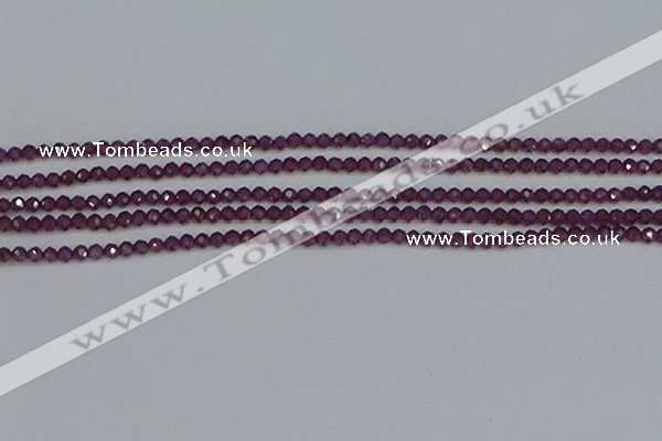 CTG620 15.5 inches 3mm faceted round Indian purple garnet beads