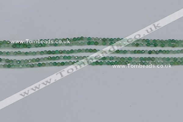 CTG628 15.5 inches 3mm faceted round green strawberry quartz beads