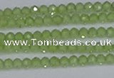 CTG630 15.5 inches 3mm faceted round peridot gemstone beads