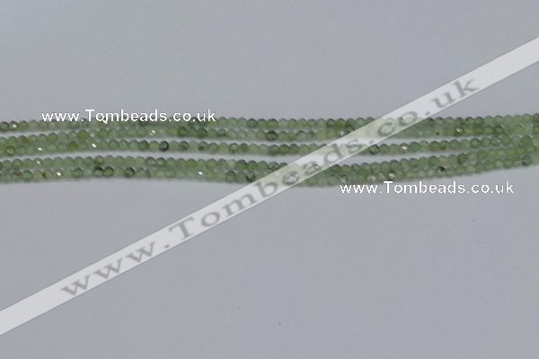 CTG633 15.5 inches 2mm faceted round green rutilated quartz beads