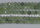 CTG634 15.5 inches 3mm faceted round green rutilated quartz beads