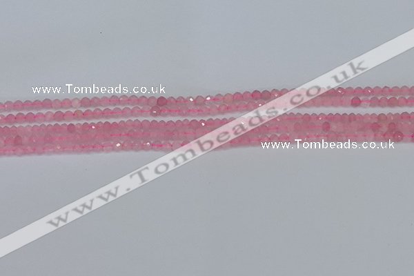 CTG635 15.5 inches 2mm faceted round Madagascar rose quartz beads