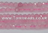 CTG636 15.5 inches 3mm faceted round Madagascar rose quartz beads