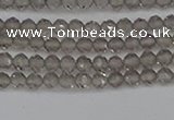 CTG637 15.5 inches 2mm faceted round ice black obsidian beads