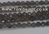 CTG639 15.5 inches 2mm faceted round smoky black obsidian beads