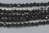 CTG641 15.5 inches 2mm faceted round golden black obsidian beads