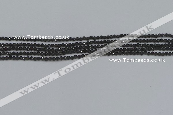 CTG641 15.5 inches 2mm faceted round golden black obsidian beads