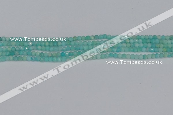 CTG648 15.5 inches 3mm faceted round Peru amazonite beads