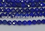 CTG650 15.5 inches 3mm faceted round lapis lazuli gemstone beads