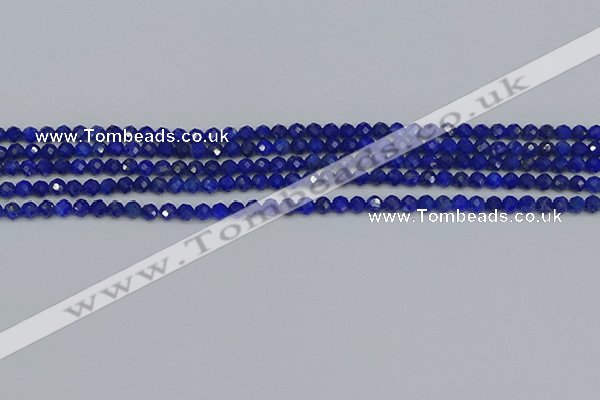 CTG650 15.5 inches 3mm faceted round lapis lazuli gemstone beads