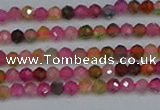 CTG652 15.5 inches 3mm faceted round tourmaline gemstone beads