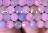 CTG713 15.5 inches 5mm faceted round tiny morganite beads