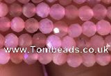 CTG719 15.5 inches 3mm faceted round tiny peach moonstone beads