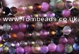 CTG729 15.5 inches 2mm faceted round tiny tourmaline beads