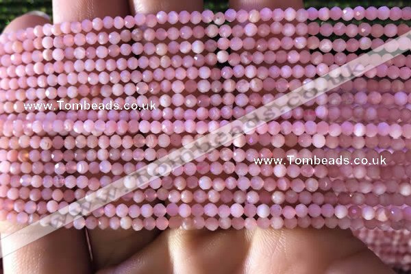 CTG732 15.5 inches 2mm faceted round tiny pink opal beads