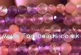 CTG741 15.5 inches 3mm faceted round tiny mixed quartz beads