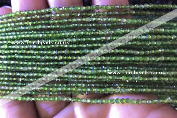 CTG747 15.5 inches 2mm faceted round tiny diopside beads