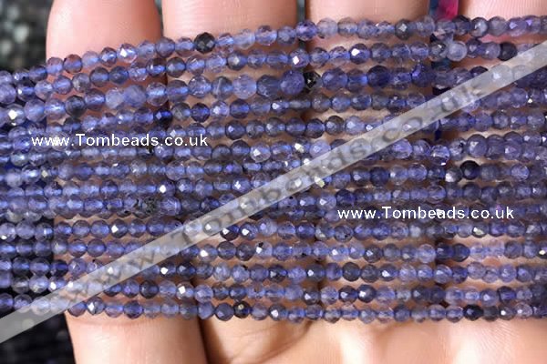 CTG753 15.5 inches 2mm faceted round tiny iolite gemstone beads